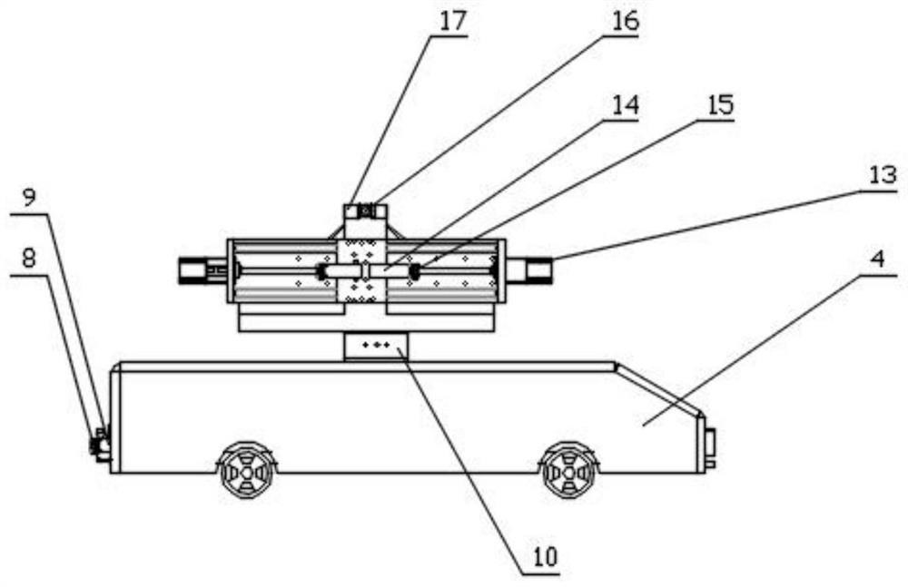 Wheel set inner side distance and wheel spoke plate detection device