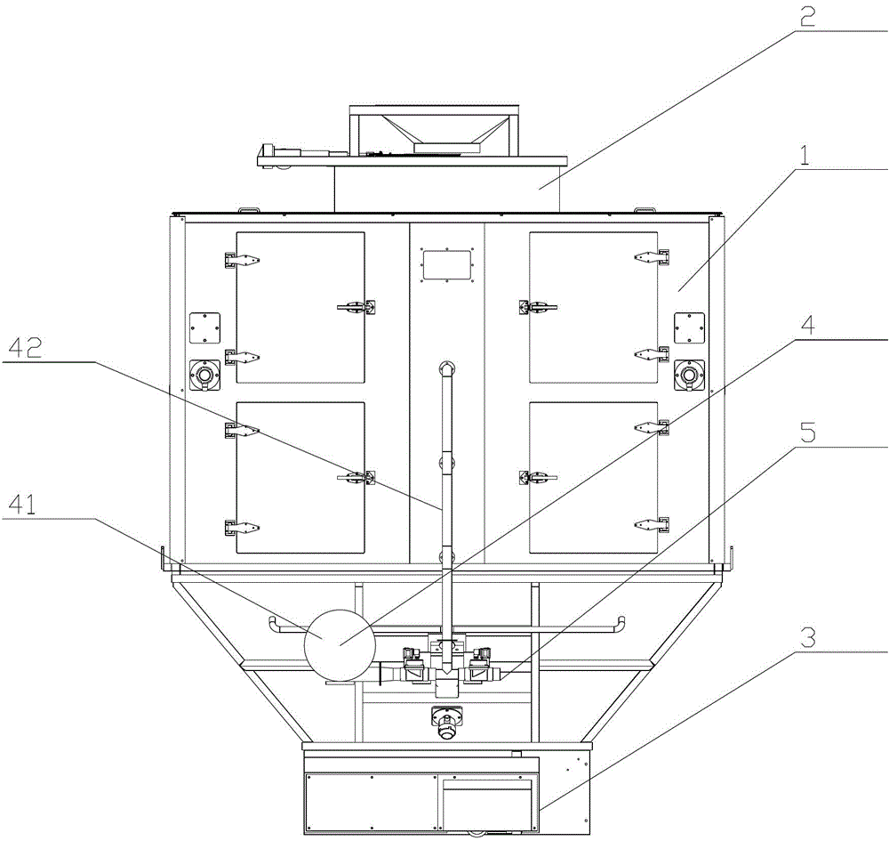 Dried nut storage bin and working method thereof