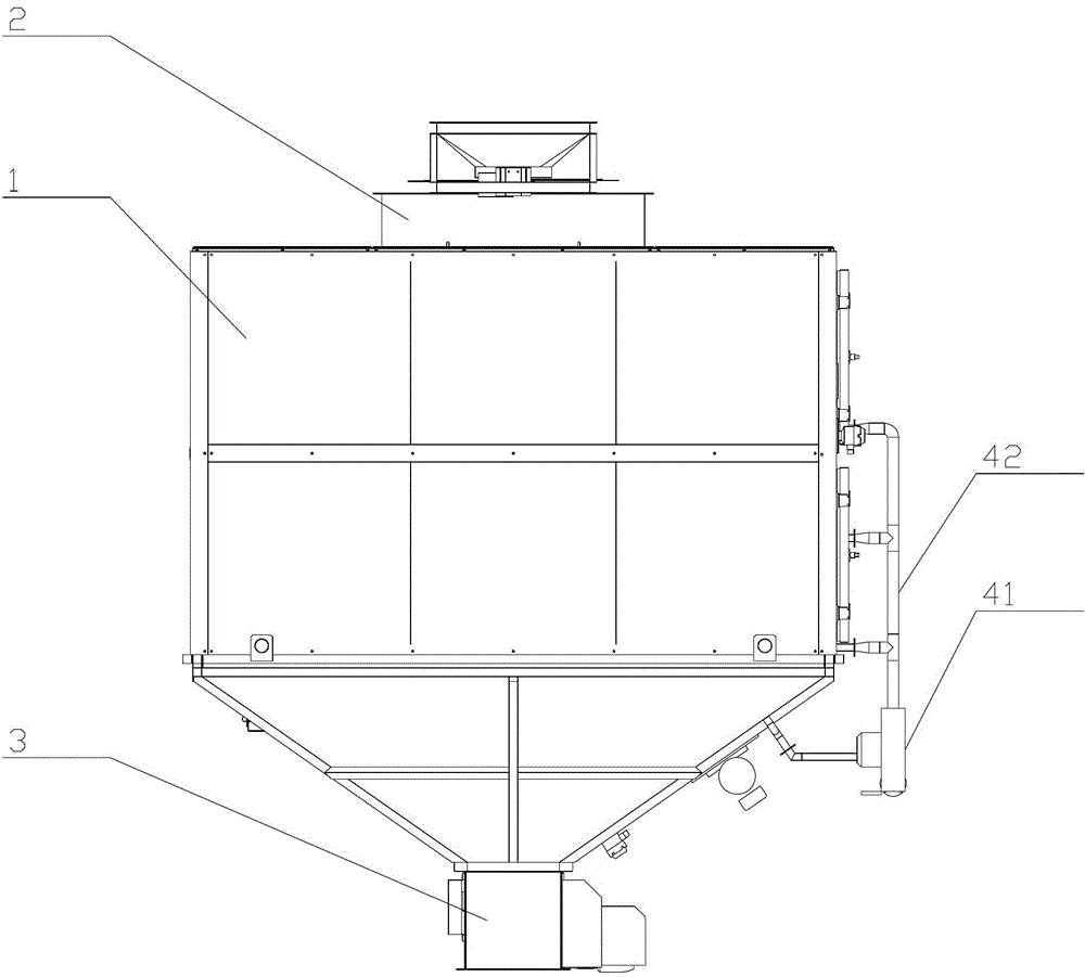 Dried nut storage bin and working method thereof