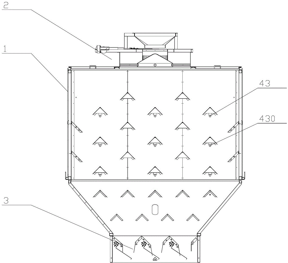 Dried nut storage bin and working method thereof