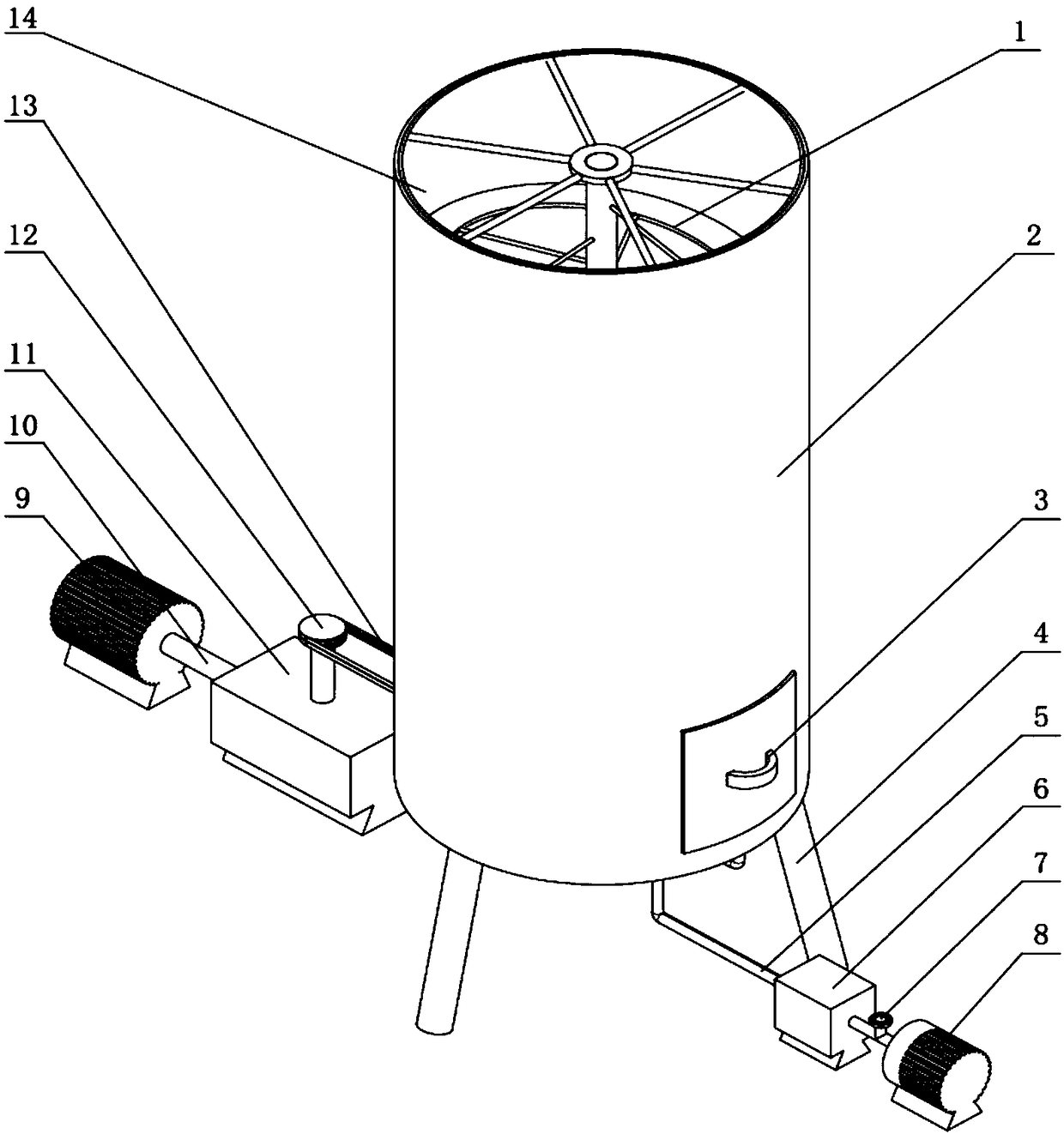 Compensation type aeration turning-free aerobic fermentation device