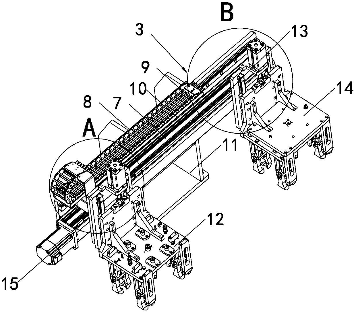 Cap screwing and moving mechanism for Chinese patent medicine bottle body processing