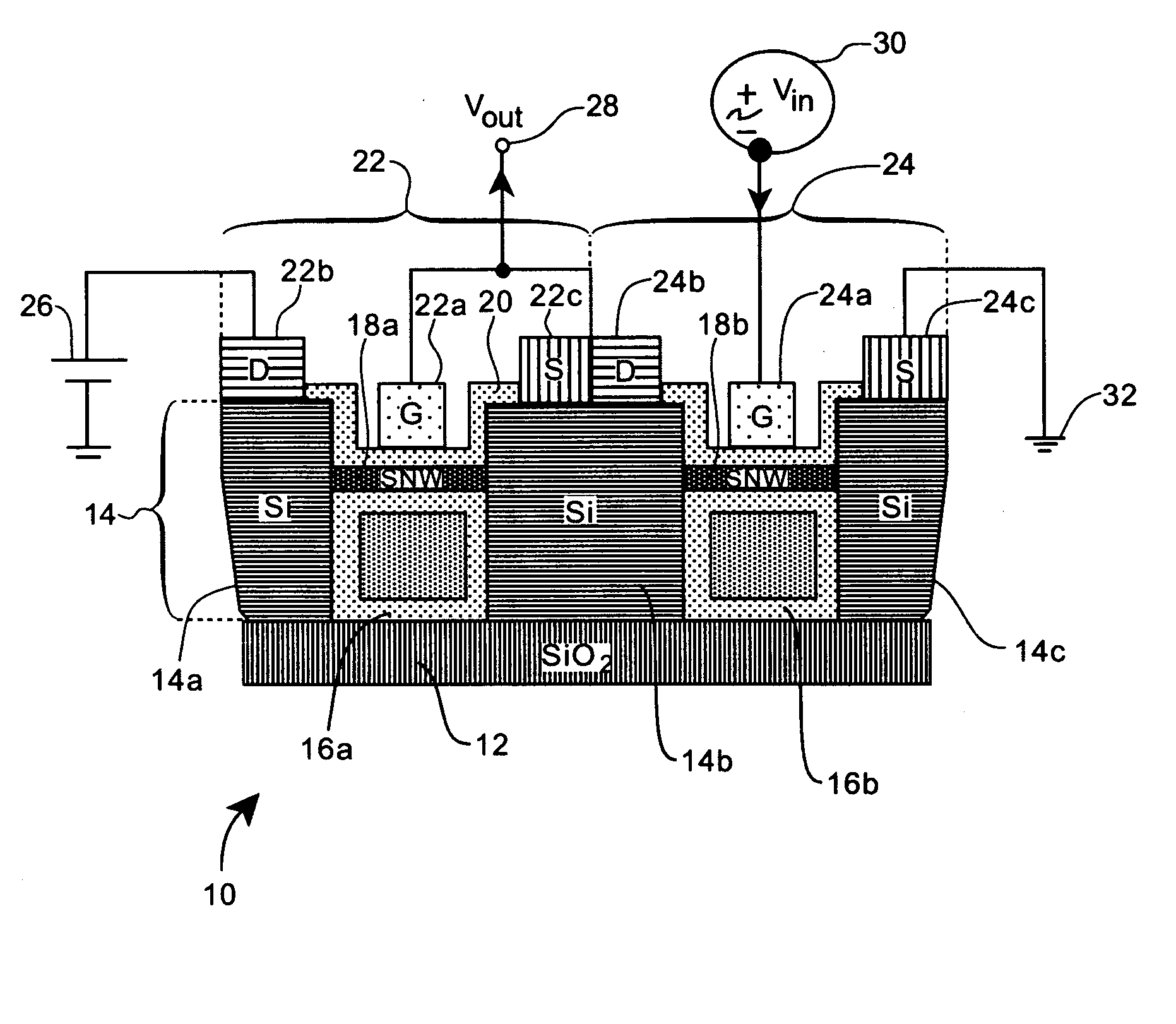 Insulated gate silicon nanowire transistor and method of manufacture