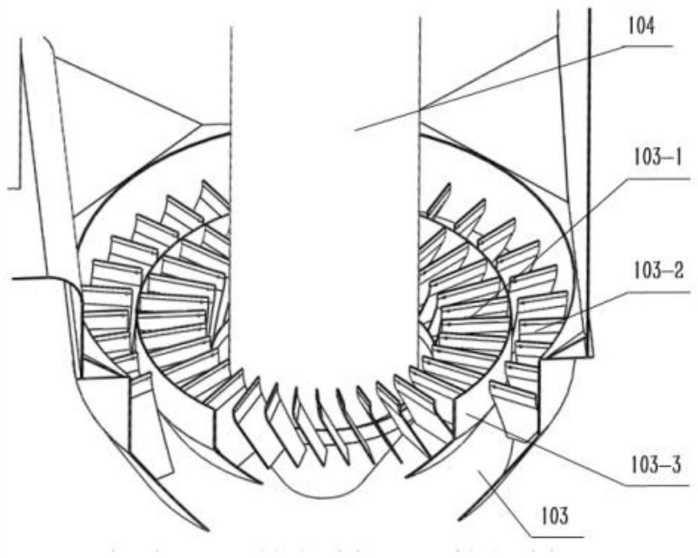 Gas distribution device for rotary atomization and evaporation