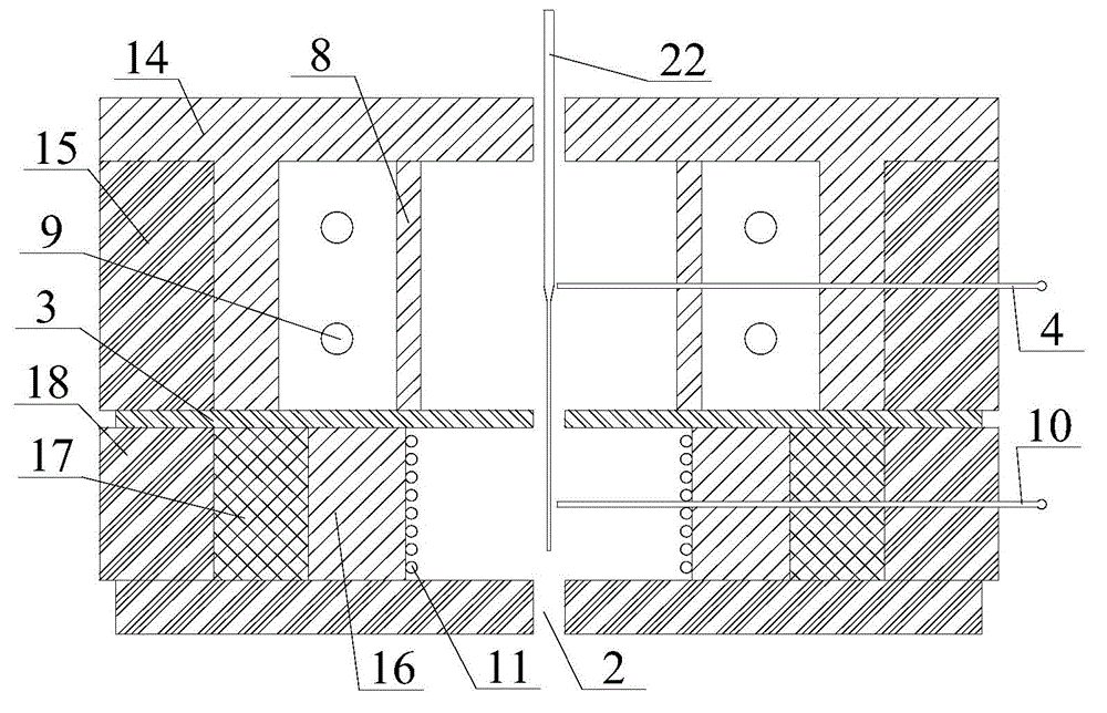 A heating furnace used for drawing willow glass by secondary melting method