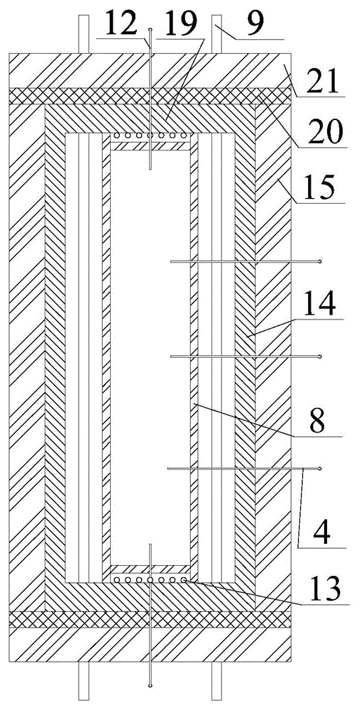 A heating furnace used for drawing willow glass by secondary melting method