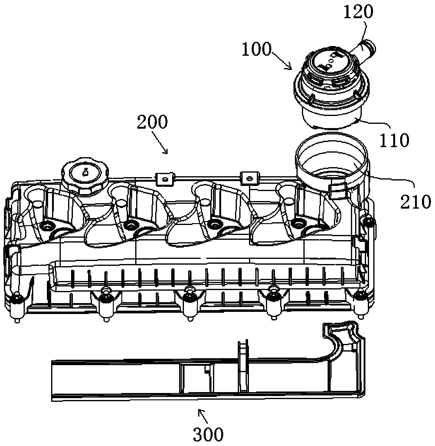 Engine cylinder cover shield and crankcase ventilation system