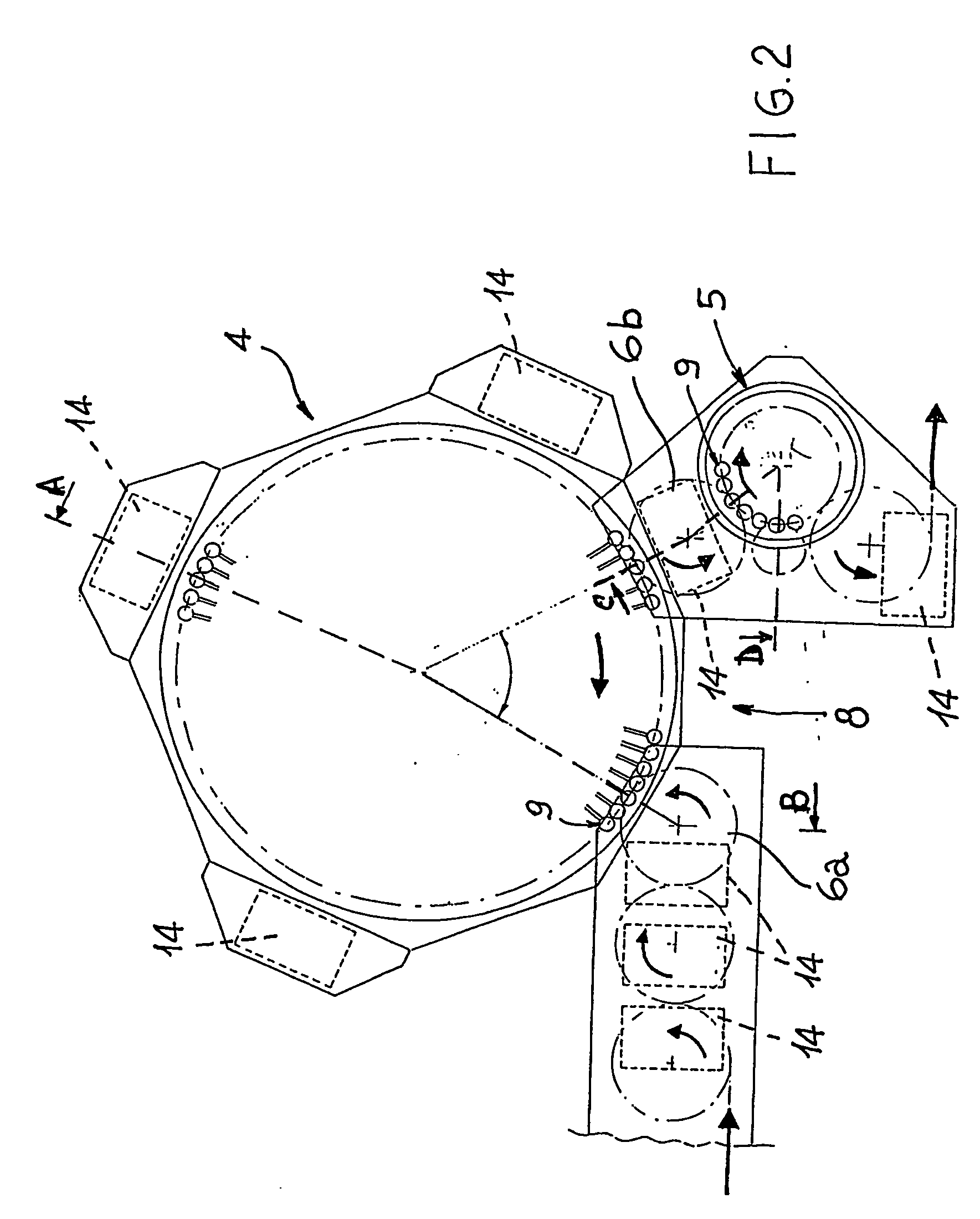 Machine for the aseptic treatment of containers in bottling plant