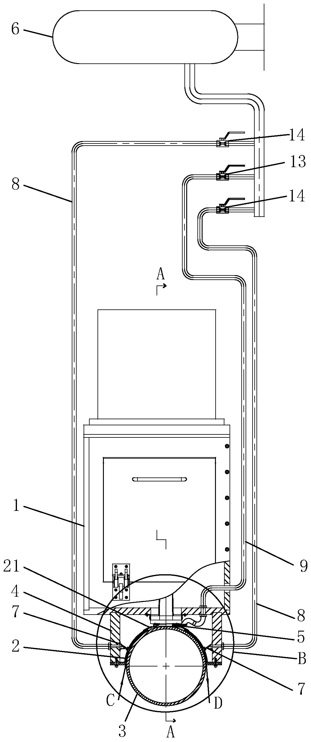 Novel EB curing nitrogen gas protection device