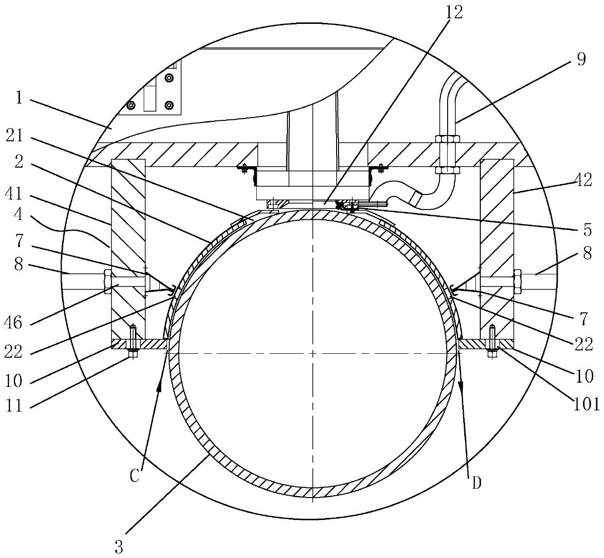 Novel EB curing nitrogen gas protection device