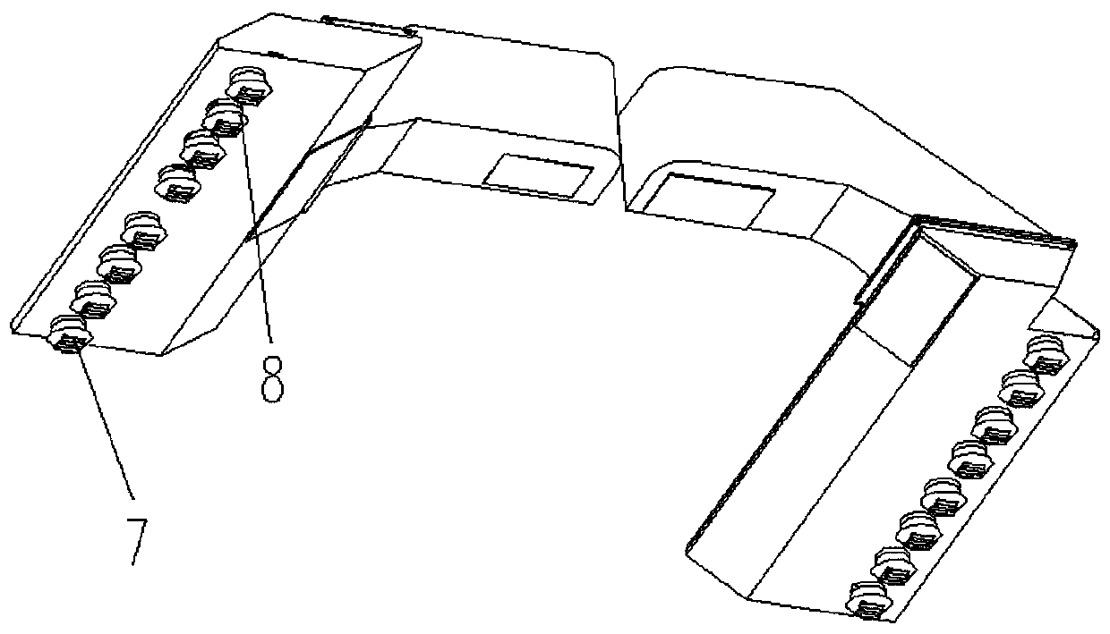 Air conditioner distributed air supply duct structure of shunting locomotive cab