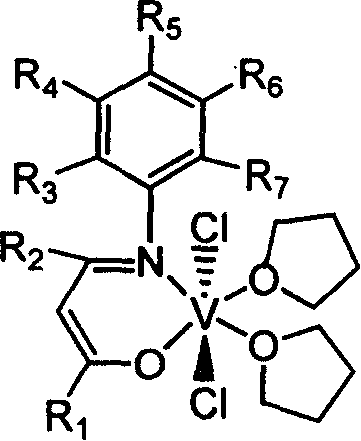 Beta-diketo mono imine vanadium olefinic polymerization catalyst, and its preparing method and use