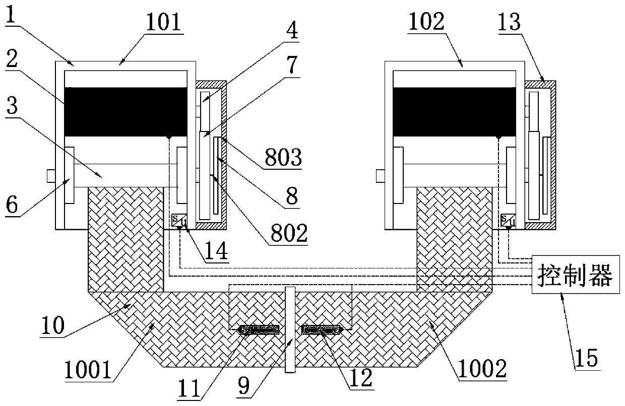 Double-motor two-way pre-tightening active loosening type safety belt