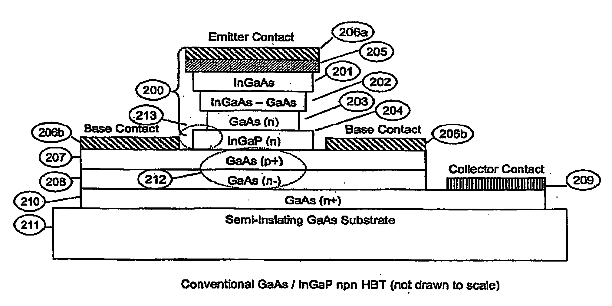 Heterjunction bipolar transistor with tunnelling mis emitter junction