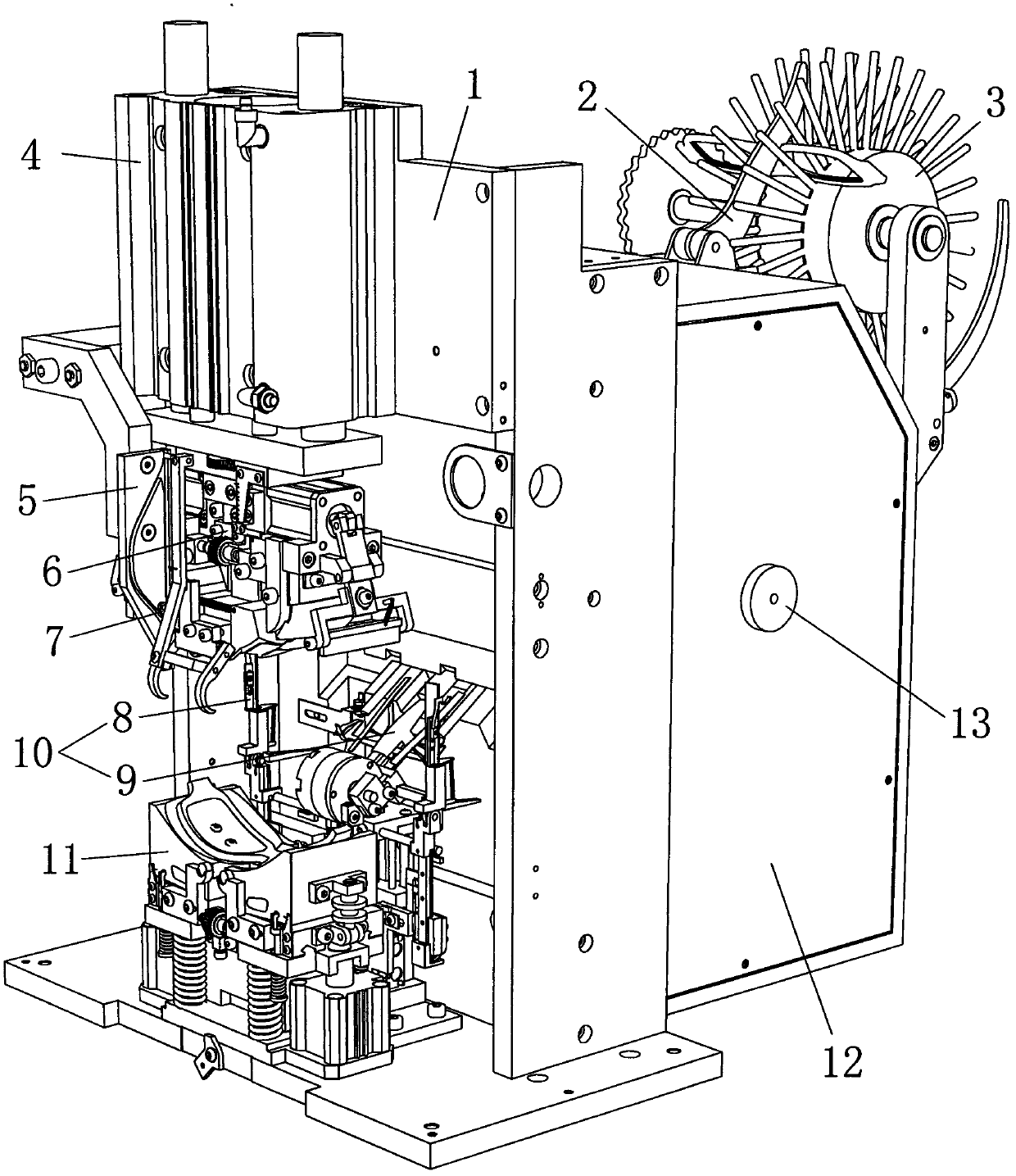 Fully-automatic glasses looping machine structure