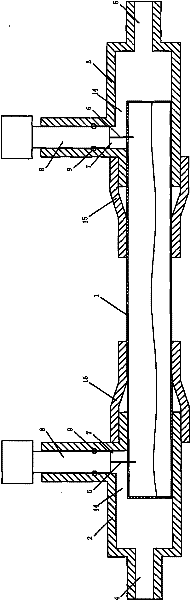 Puncture device of gold pipe and collection device of trace hydrogen sulfide generated by thermal simulation in gold pipe