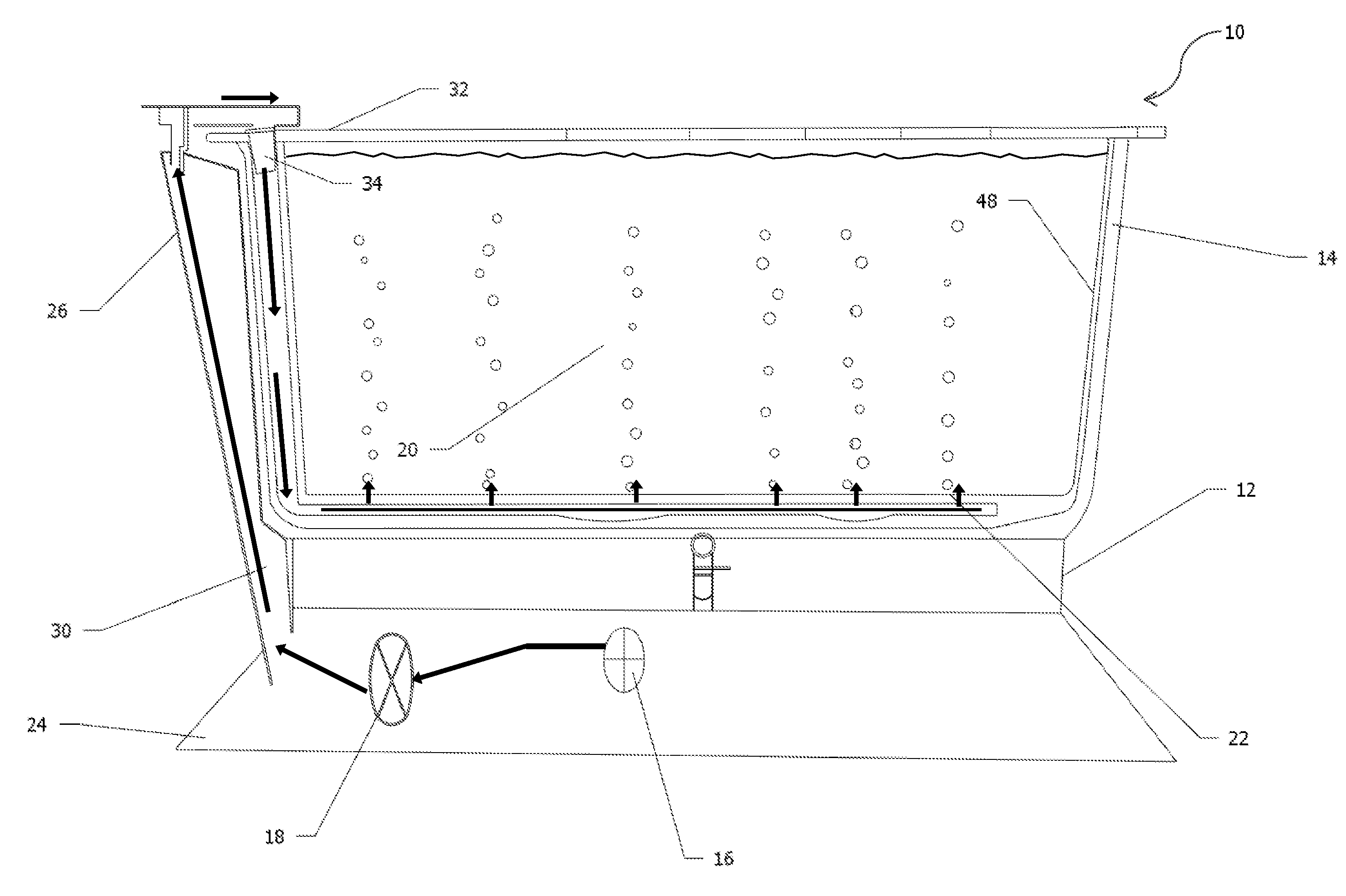 Soaking basin having disposable liner