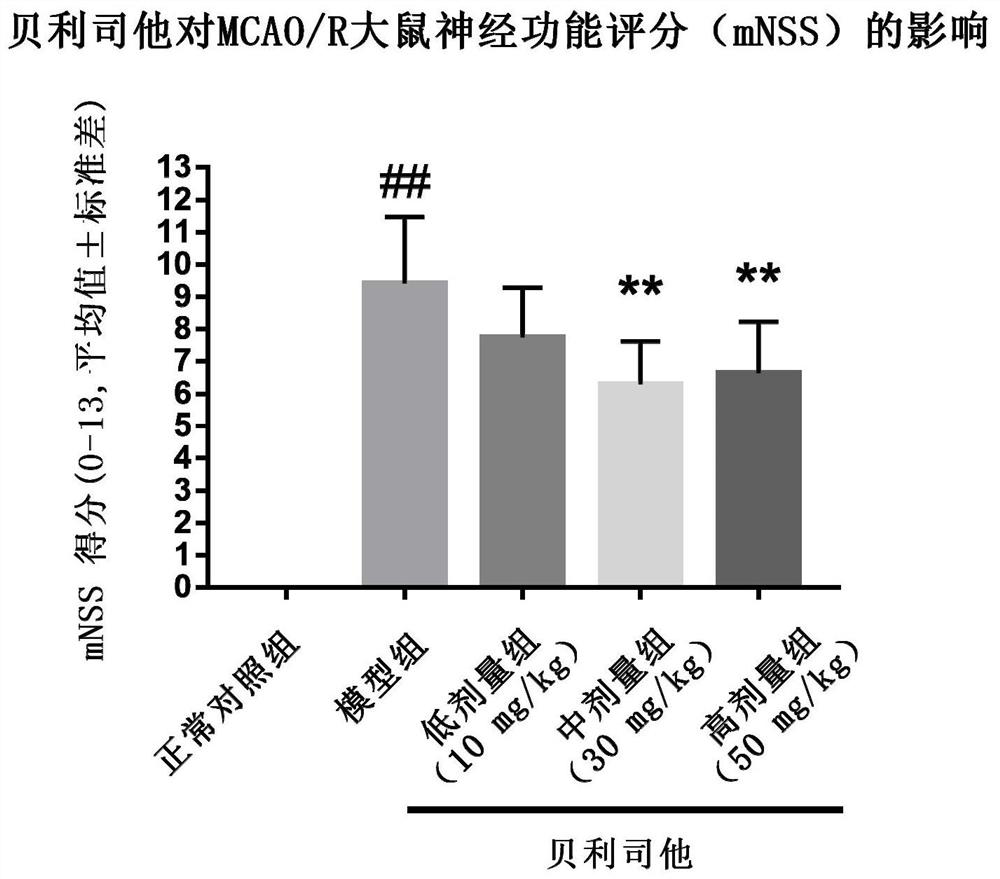 Application of belinostat in preparation of medicine for relieving and/or treating cerebral arterial thrombosis