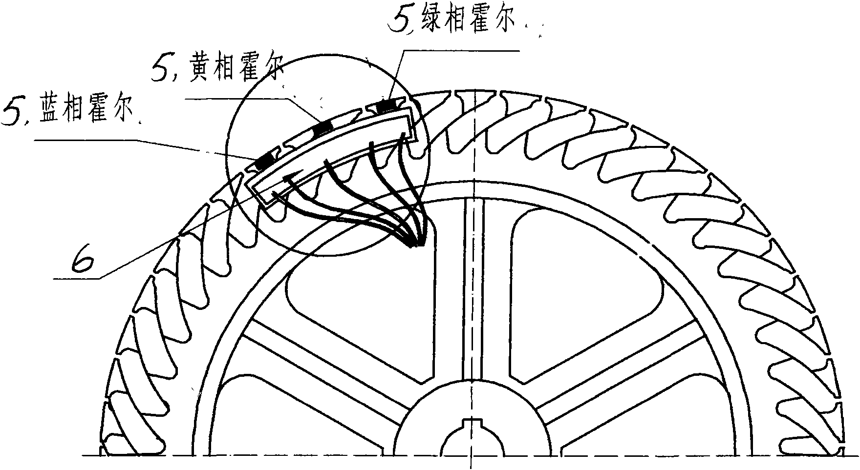 Electric bicycle hub motor of permanent-magnet three-phase brushless fractional slot concentrated winding