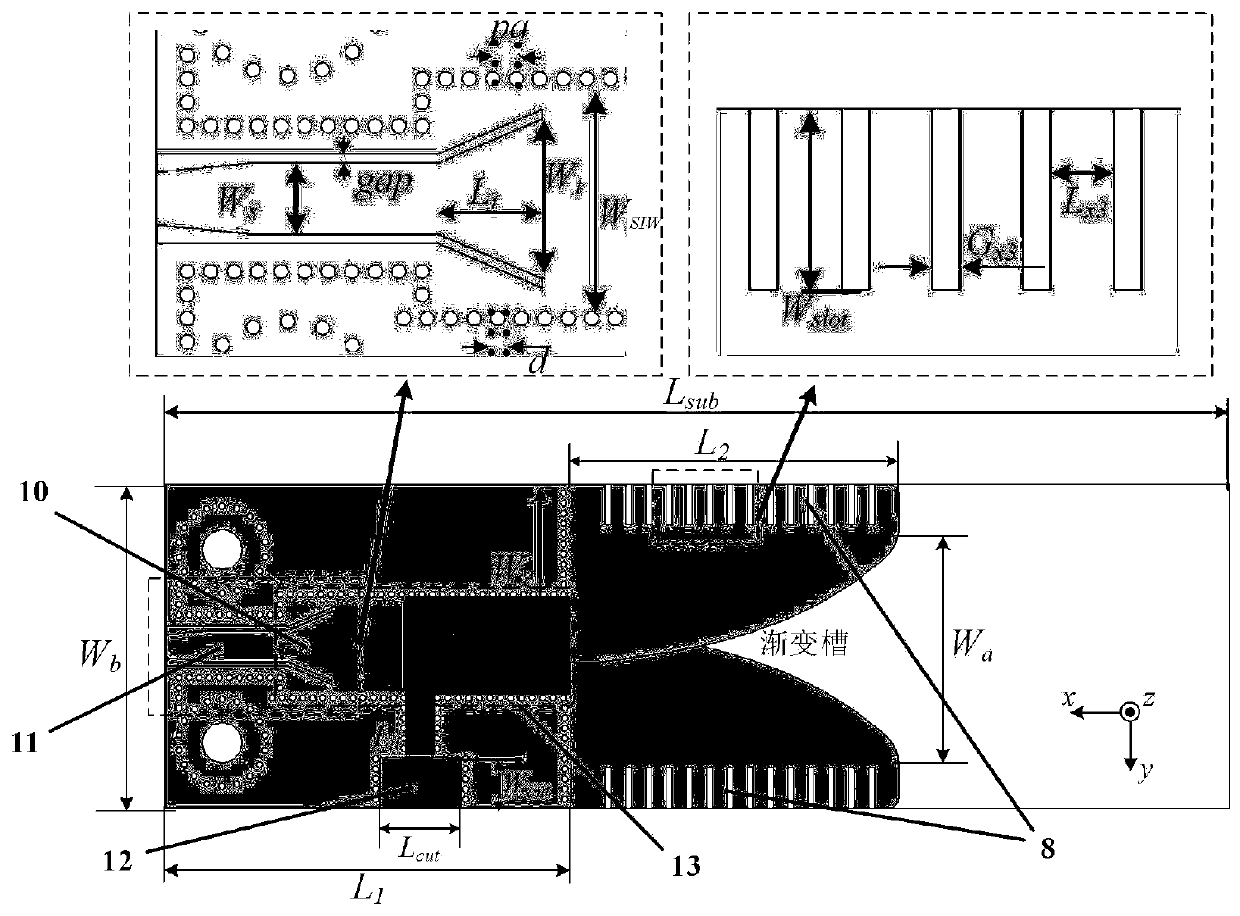 Surface plasmon polariton structure shared high-frequency-ratio dual-band antenna