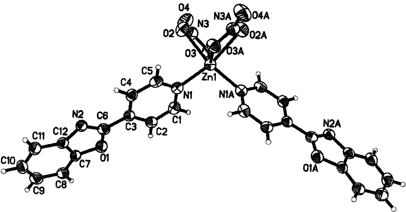 Zinc nitrate complex luminescence material