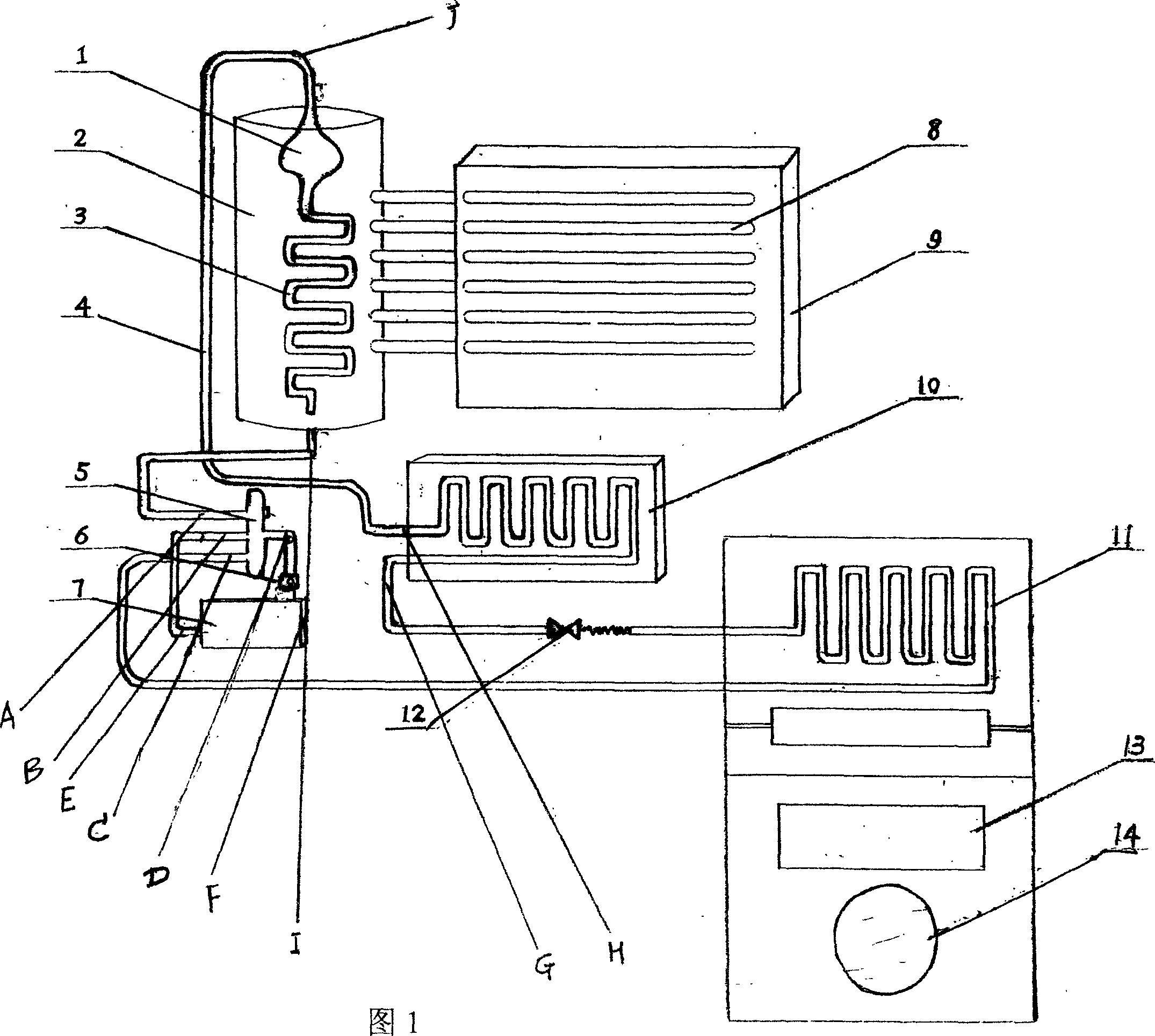 Hunger-type indirect solar air conditioner