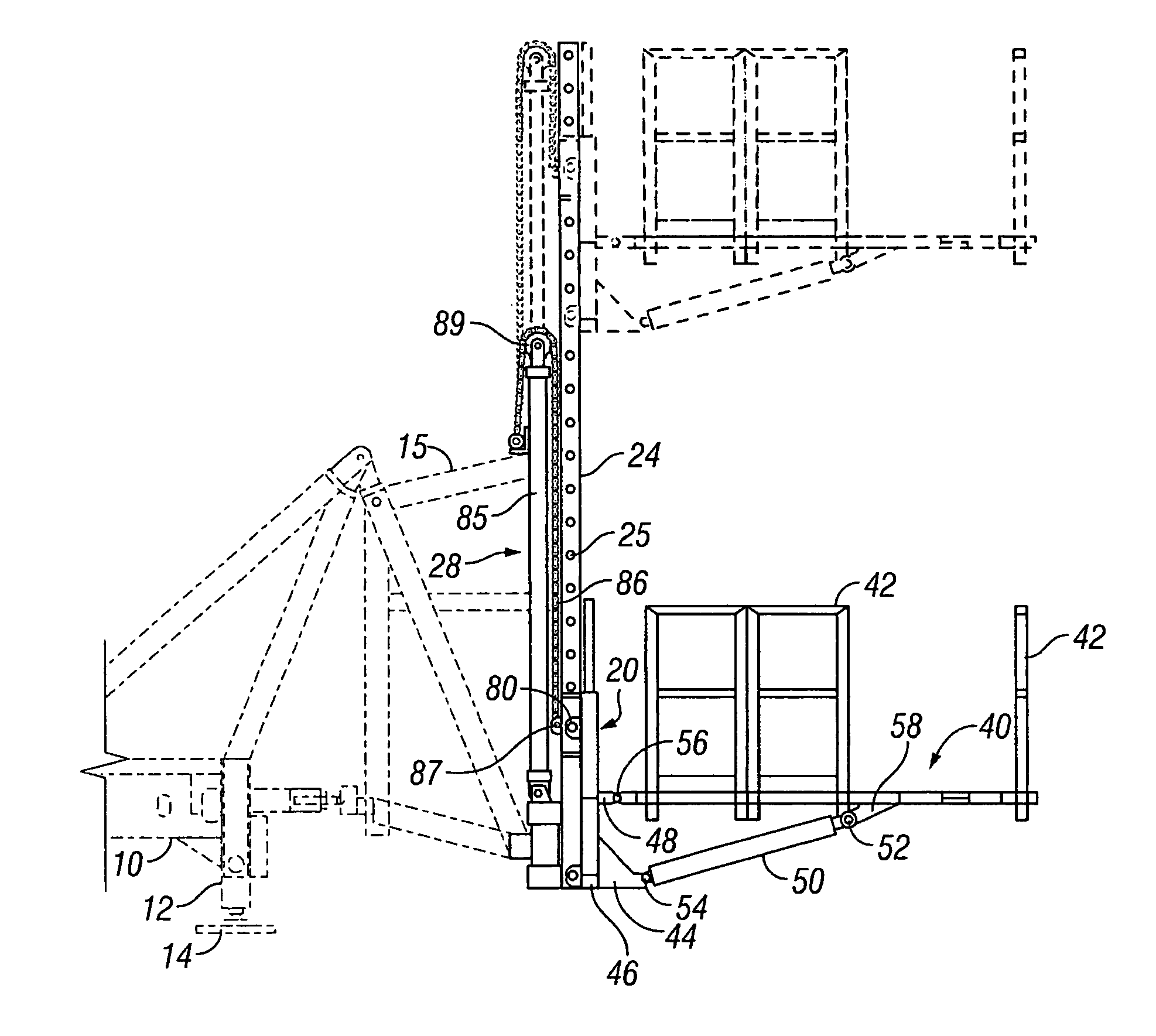 Automated system for positioning and supporting the work platform of a mobile workover and well-servicing rig