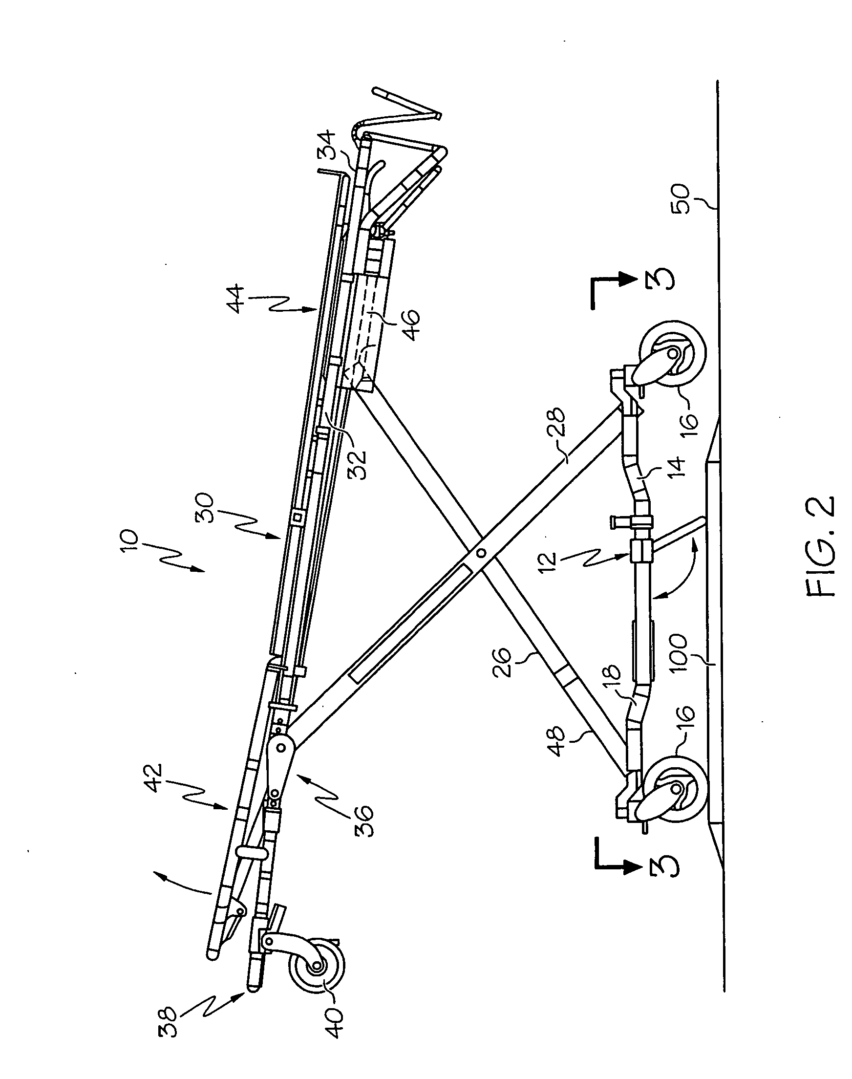 Ambulance cot with kickstand