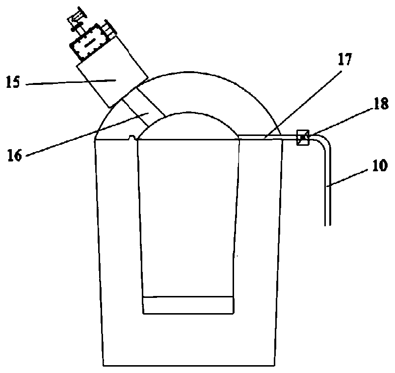 Liquid-state molten slag caching and flow measuring and controlling device