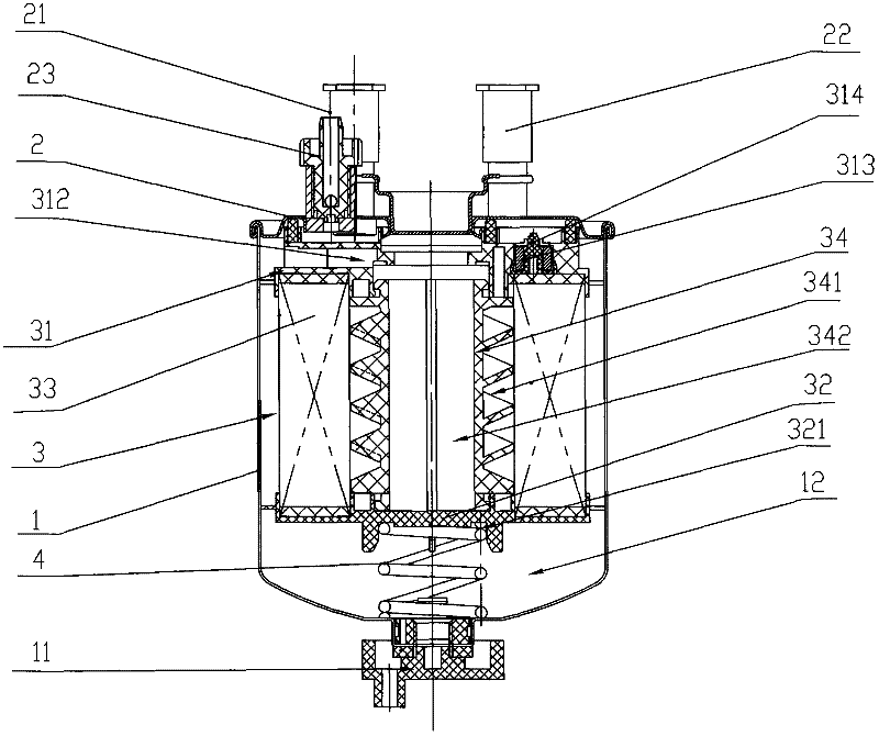 Spiral gasoline filter