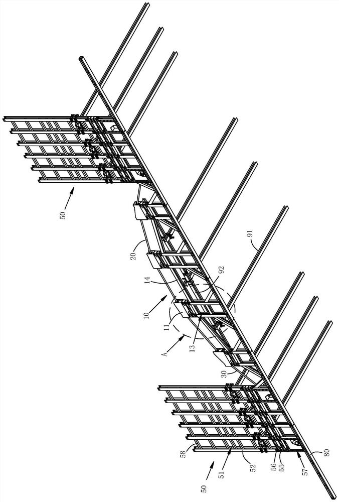 Horizontal supporting system and construction method thereof