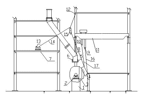 Method of maintenance and lifting for moving section flue at converter mouth