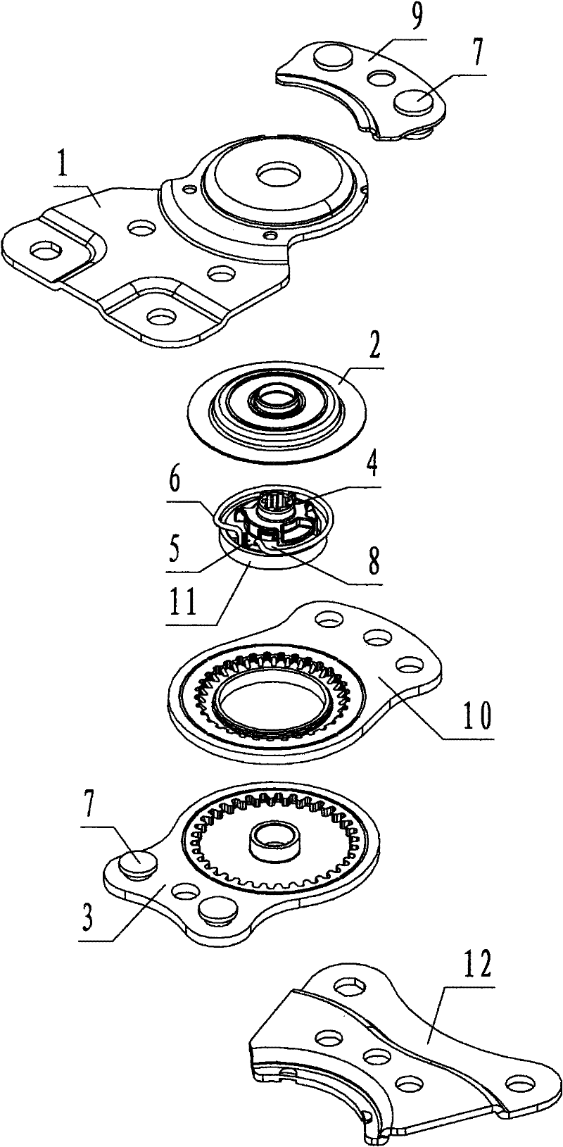 Double lug boss type internal spline shaft pushed angle adjustor