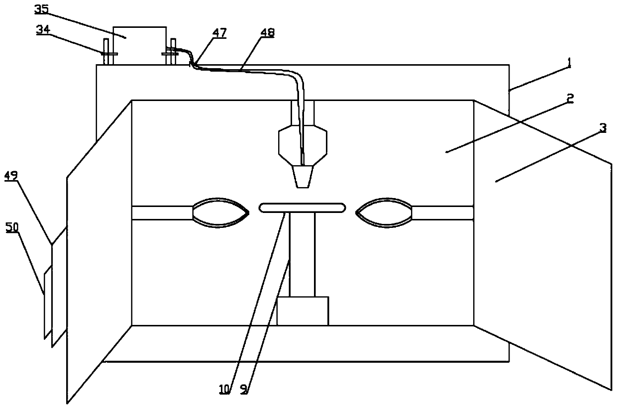 Efficient spraying and drying device for automobile hub spraying