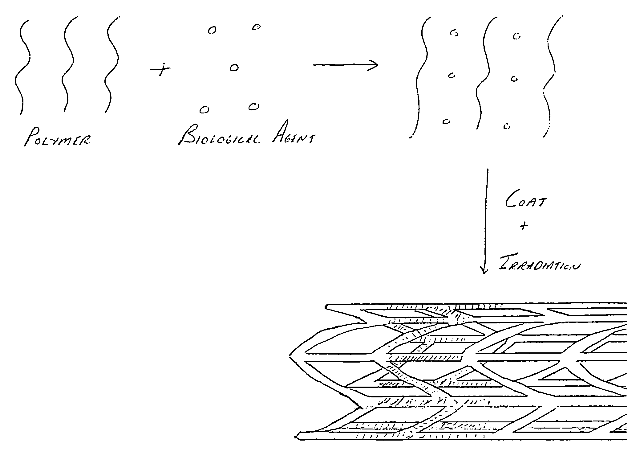 Irradiated stent coating