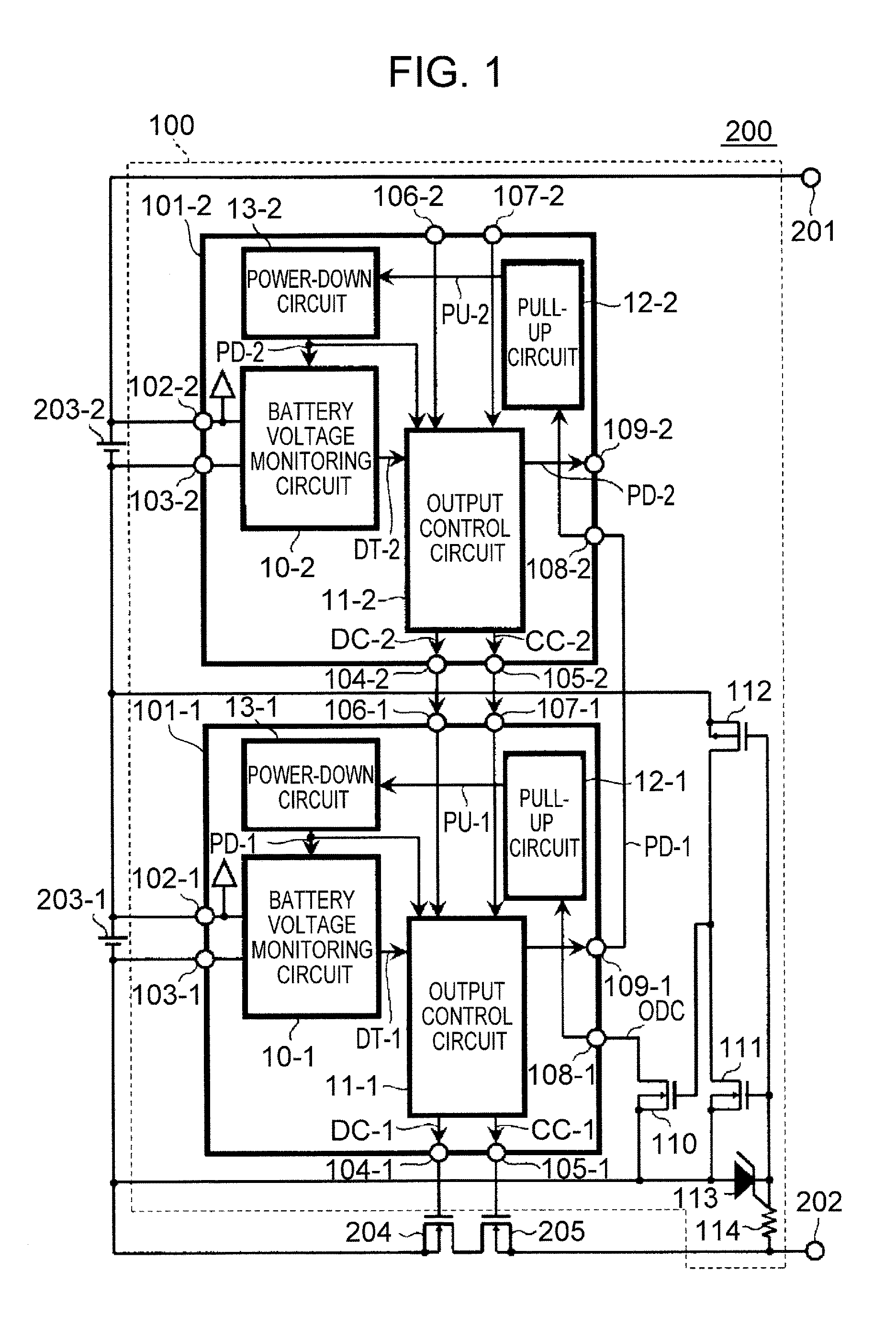 Charging/discharging control circuit, charging/discharging control device, and battery apparatus