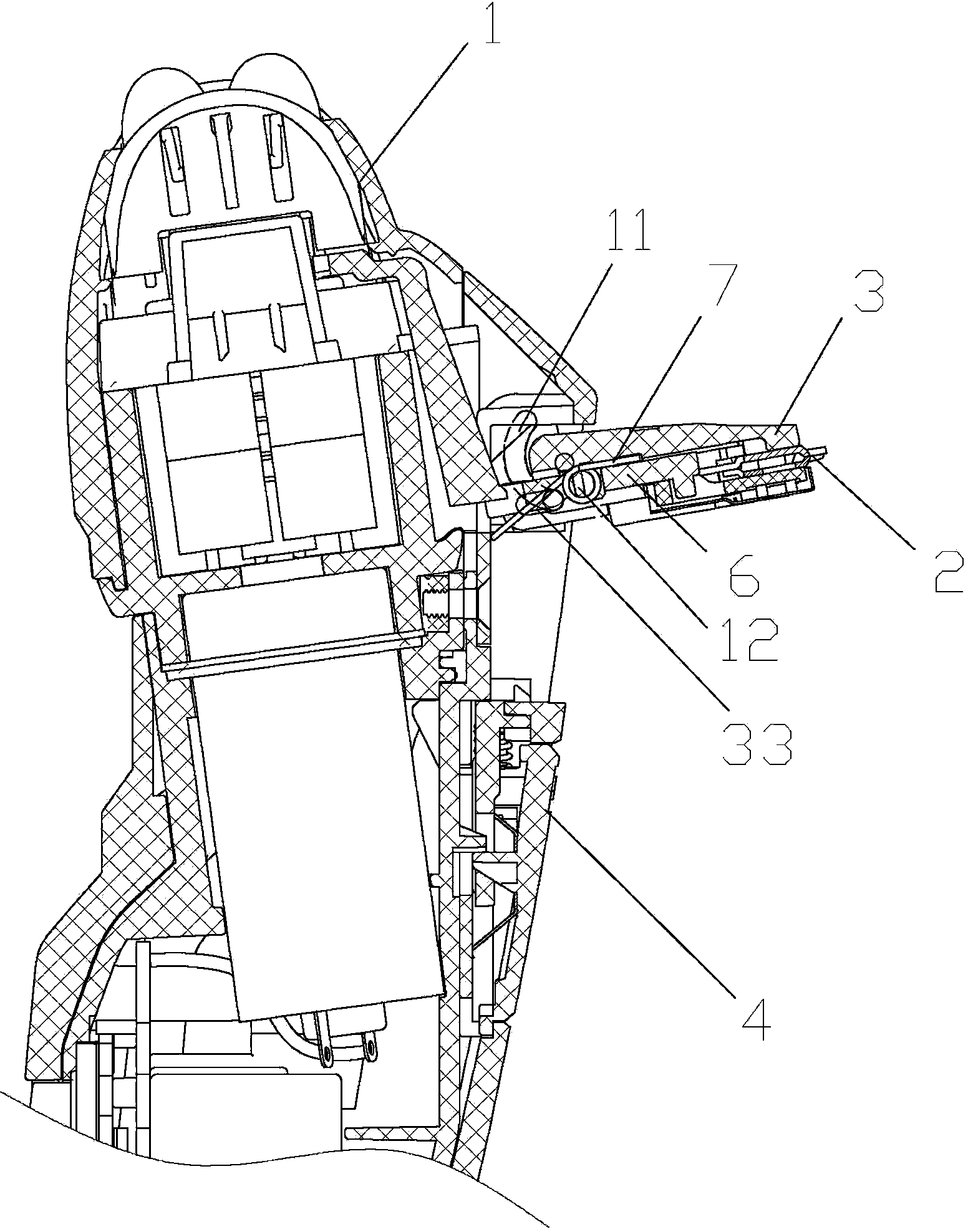 Hidden sideburn cutter mechanism of shaver