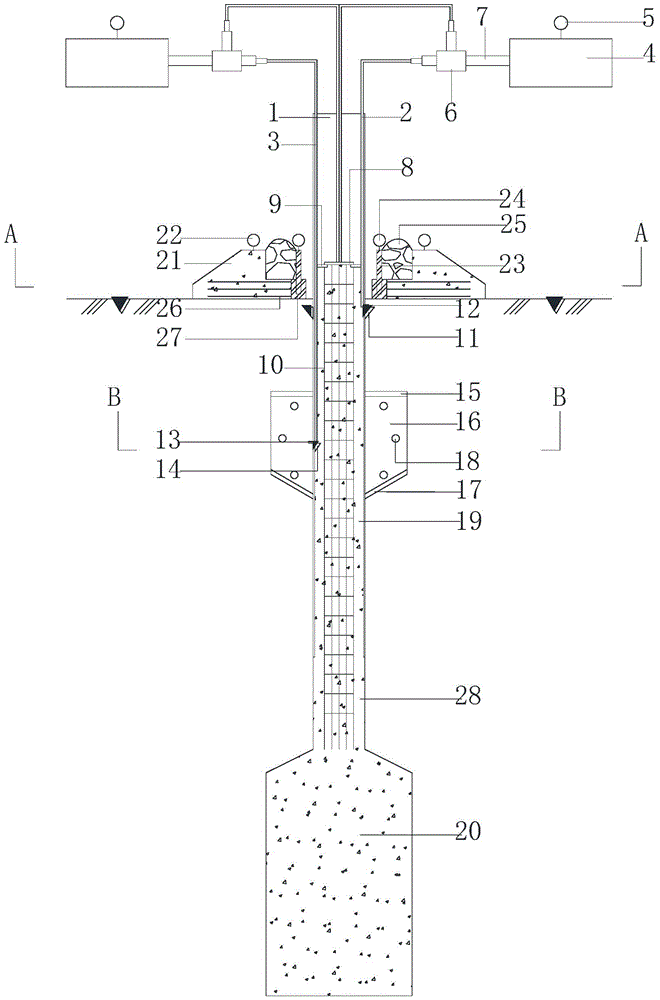 A new type of marine engineering pile foundation that reduces the displacement of the pile body and its manufacturing method