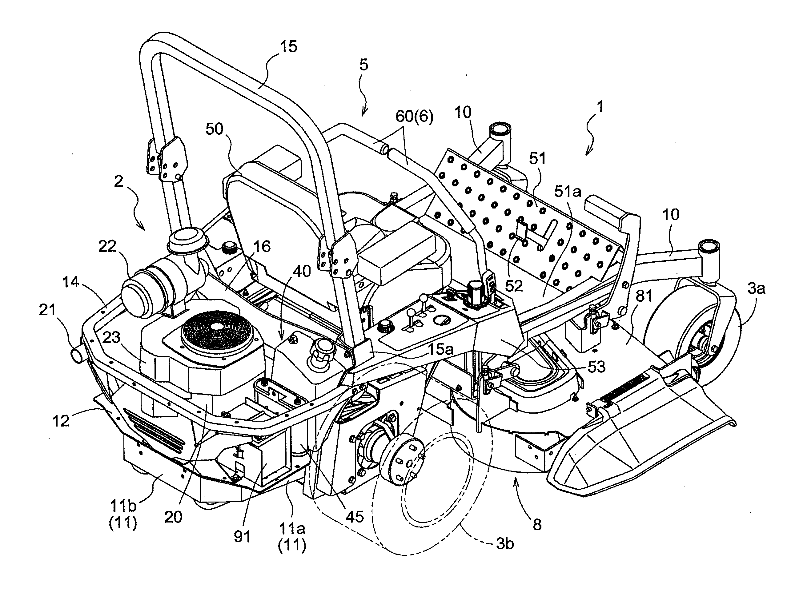 Work vehicle with engine mounted rearwardly