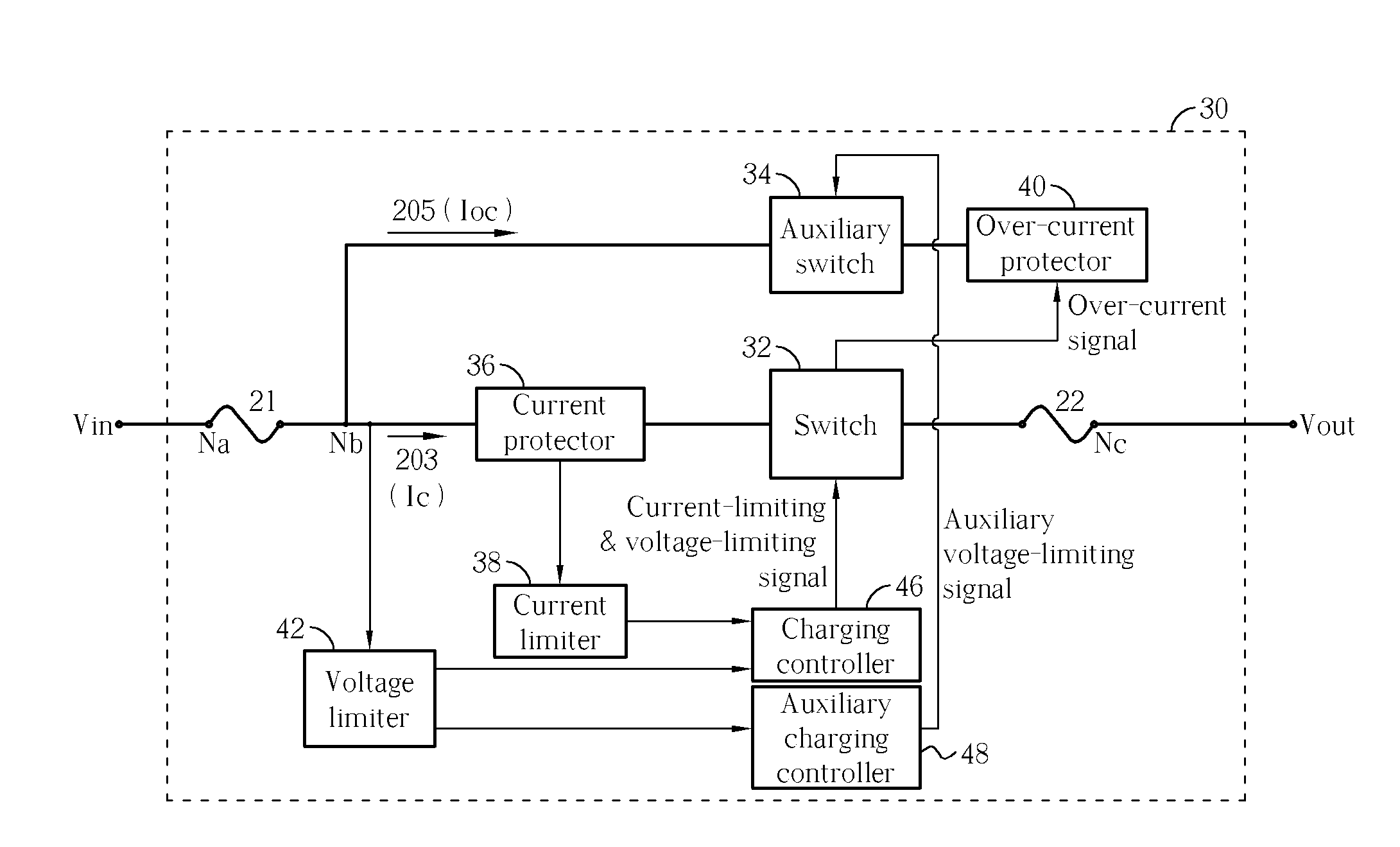 Circuit for charging protection with enhanced overcurrent protection circuitry