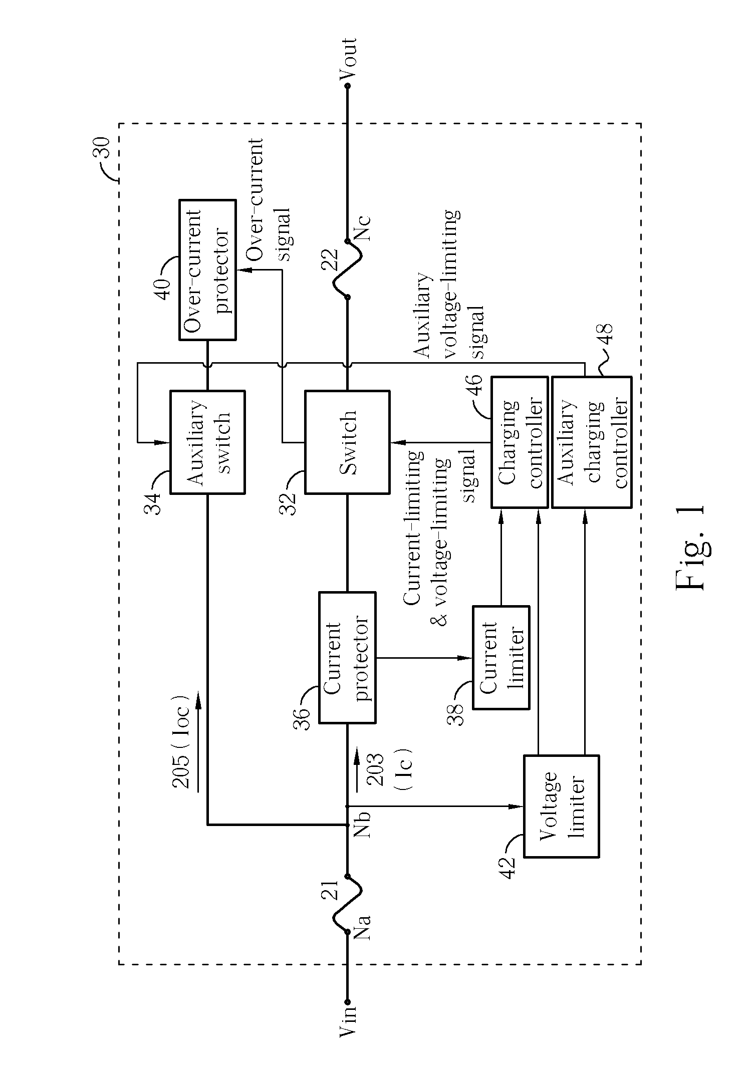 Circuit for charging protection with enhanced overcurrent protection circuitry