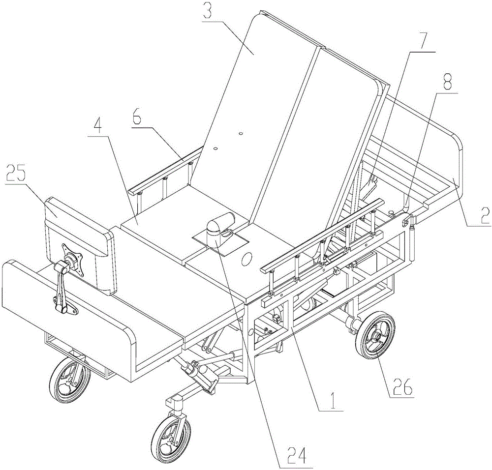 Full-automatic multifunctional wheelchair nursing bed