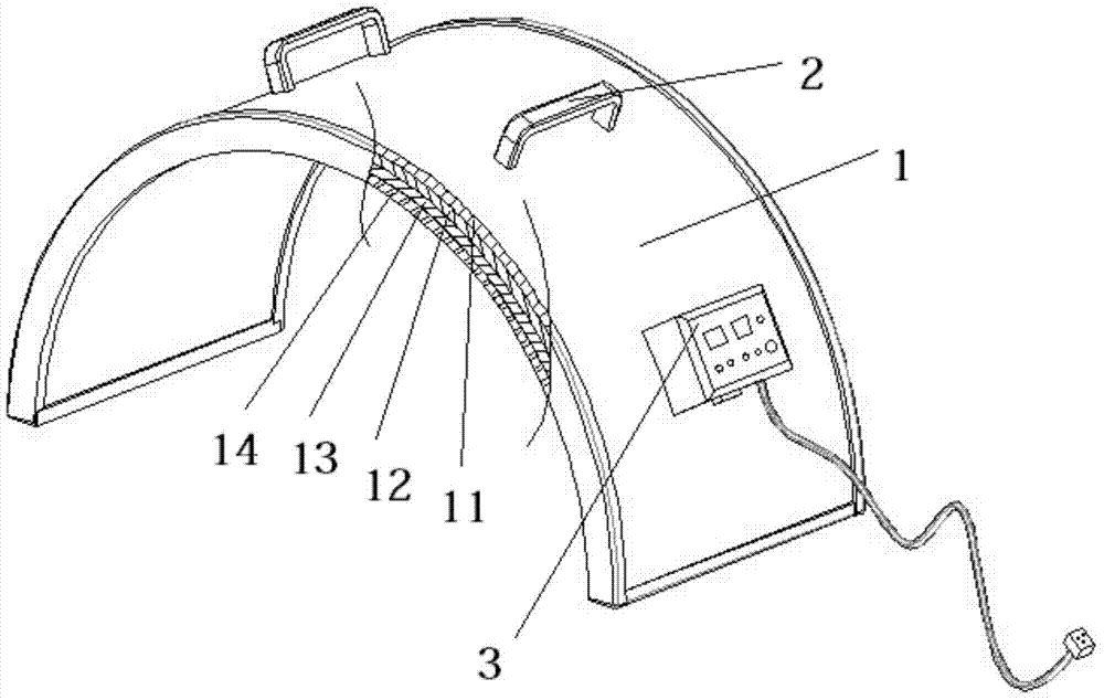 Tunnel type large-area radiating thermal therapy machine