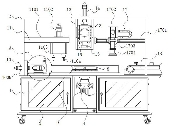 Convenient-to-position sealing performance detection device for processing catheterization drainage bag