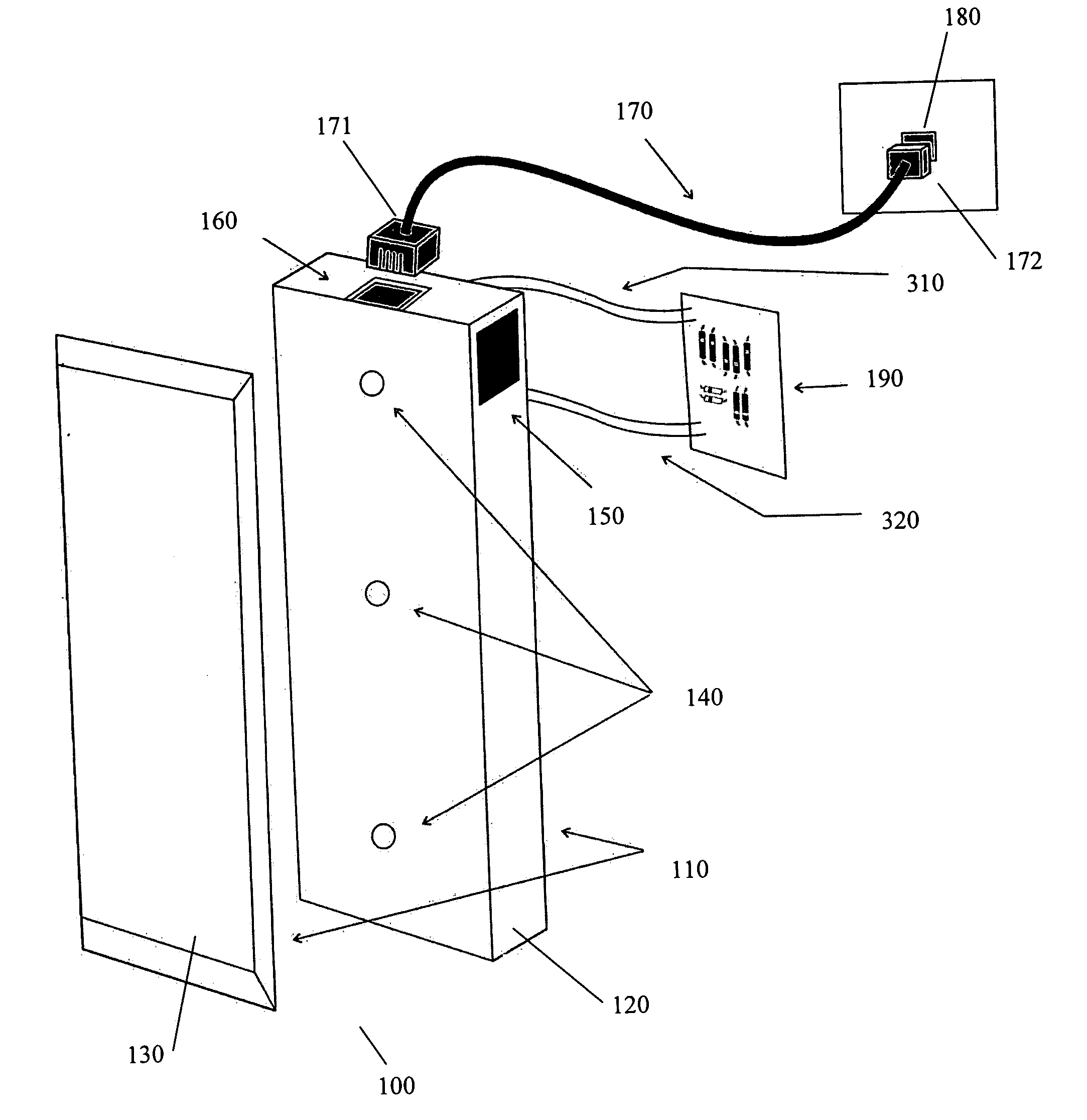 Telephone line powered lamp