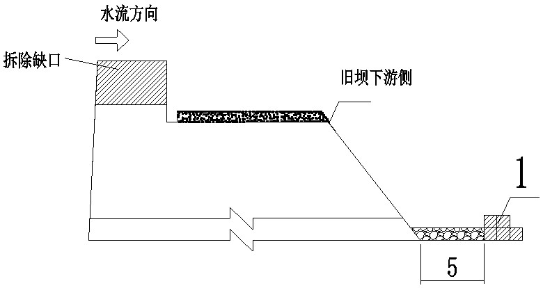 Old dam dismantling method