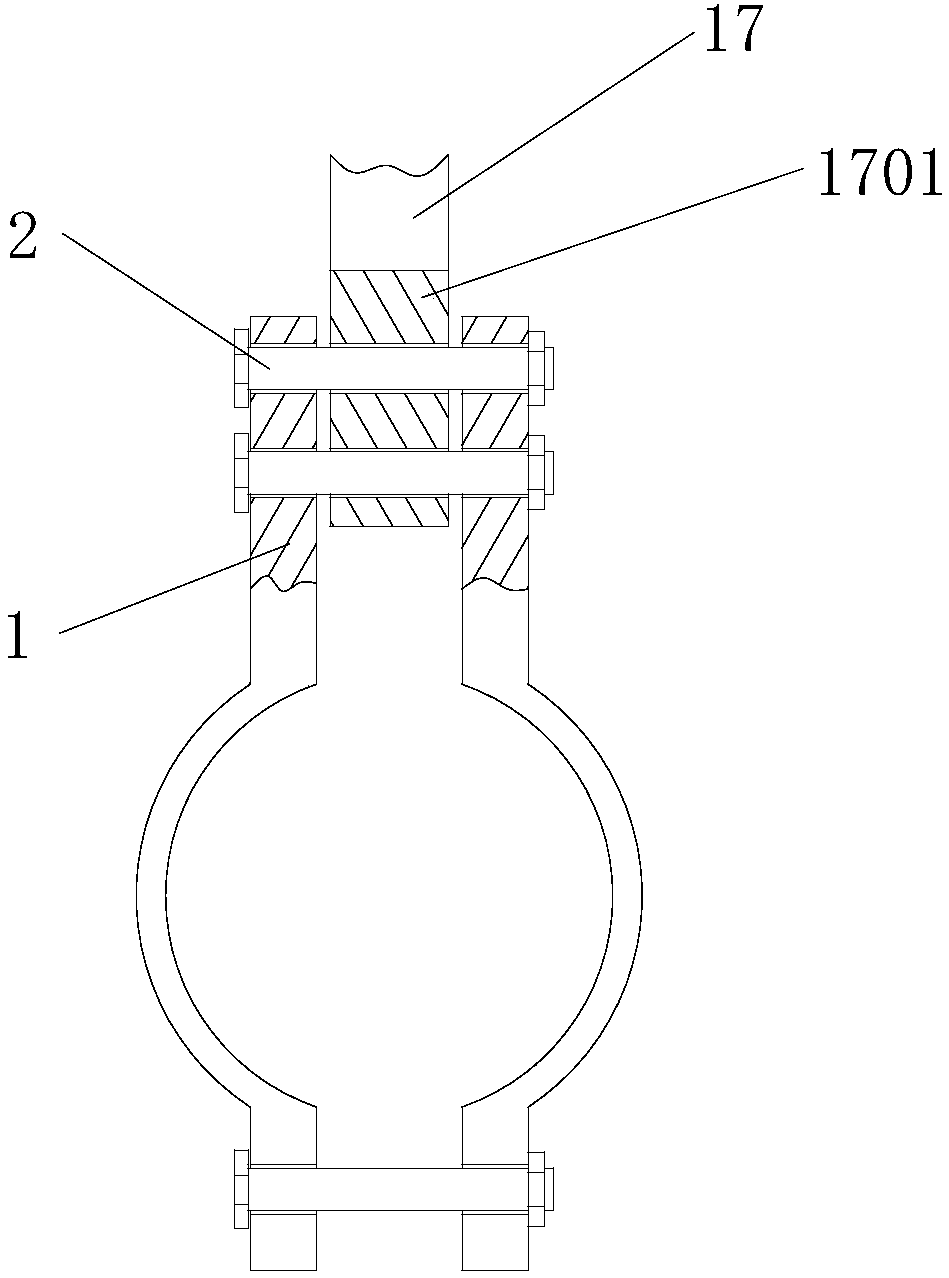 Efficient anti-loosening supporting and hanging frame used for pipe installing