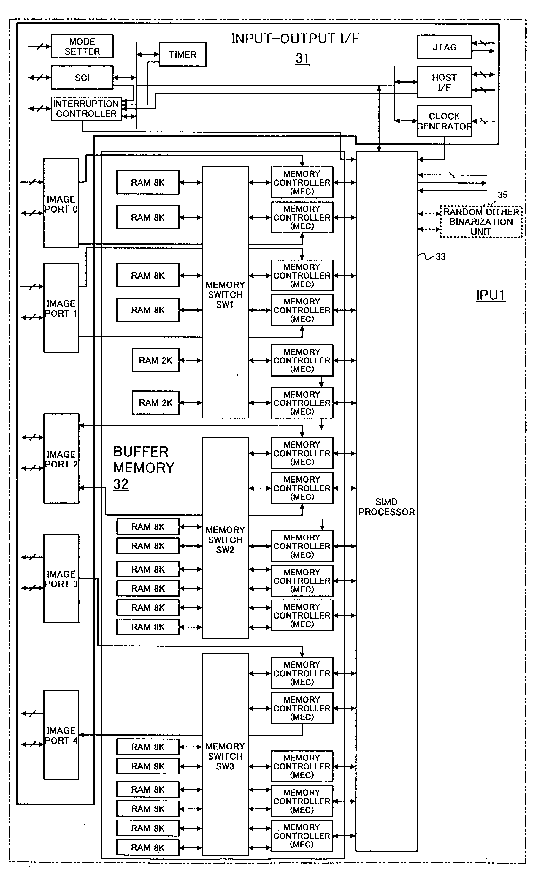 Image data processing device processing a plurality of series of data items simultaneously in parallel