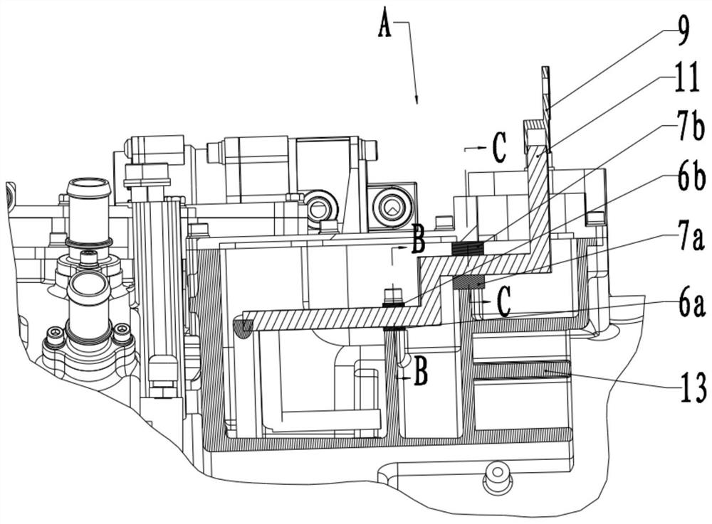 Three-phase sealing structure of oil-cooled motor