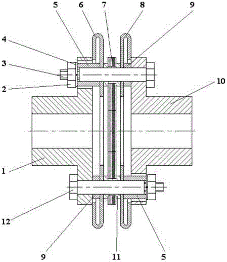 Axial elastic-limited diaphragm coupling